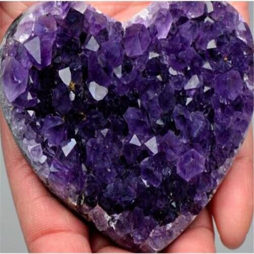 New fashion Brazil amethyst cluster carving heart, natural stone heart home decoration