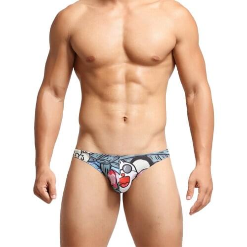 New Mens Low Waist Triangle Panties Sexy Printed Bikini European American Fashion Hot Sale Mens Underwear Home Casual Sports