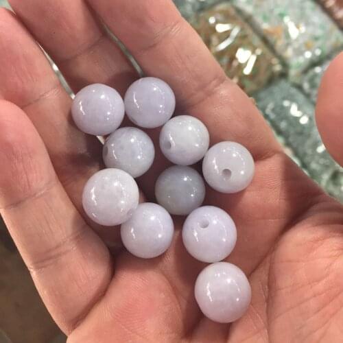 Wholesale Round beads Natural Lavender Type A Myanmar Jadeite Jade Fine DIY Bracelet or Earring Accessoriest For Womens