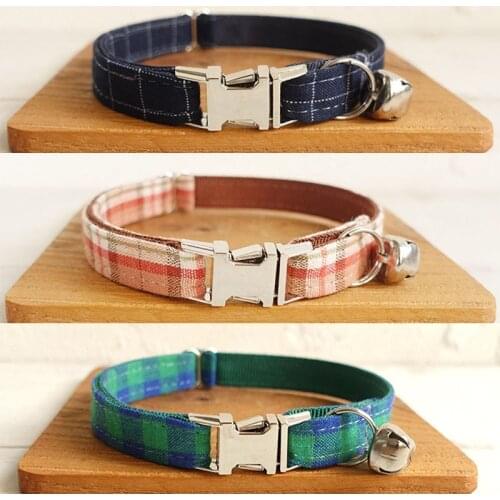 Cat Collar Personalized Adjustable Small Dog Collar Chihuahua Yorshire Bulldog Collar with Bell Kitten Puppy Collar Engrave Name