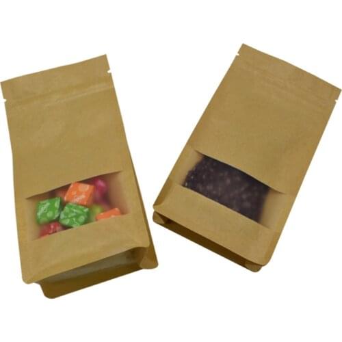 Food Storage Bag Kraft Paper for Coffee Bean Tea Dried Fruit Packing Reseable Reusable Heat Sealing Storage Pouches