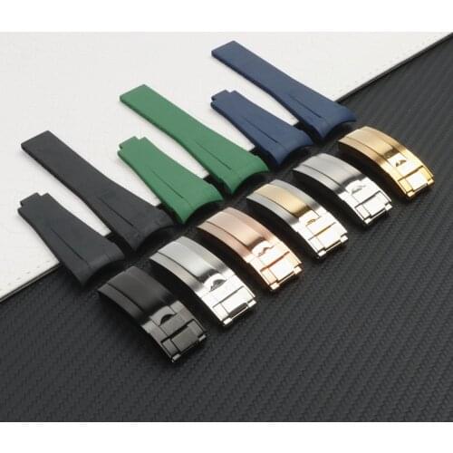 22mm Curved End Silicone Rubber Watchband For Role strap RX Daytona Submariner GMT explorer 2 Bracelet watch band tools