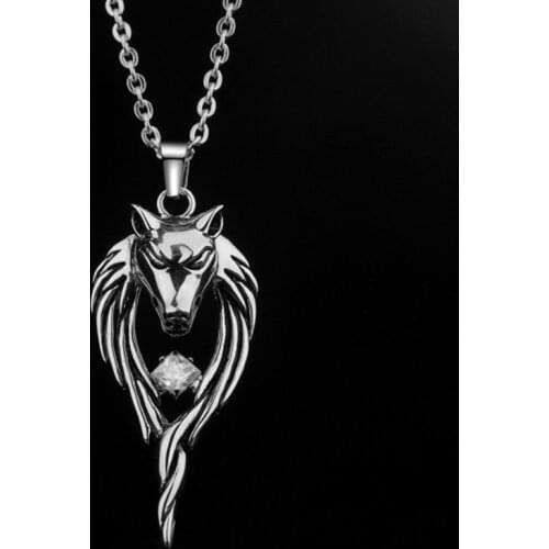 RetroTitanium steel Wolf Head Ttotem Tide Mens Necklace Pendant Japanese Korean Fashion Personality Accessories Domineering