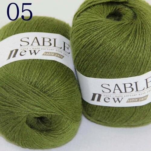 Sale 2*50gr Super Soft Pure Sable Cashmere Wrap Shawls Hand Knit Wool Crochet Yarn 243-05 Olive