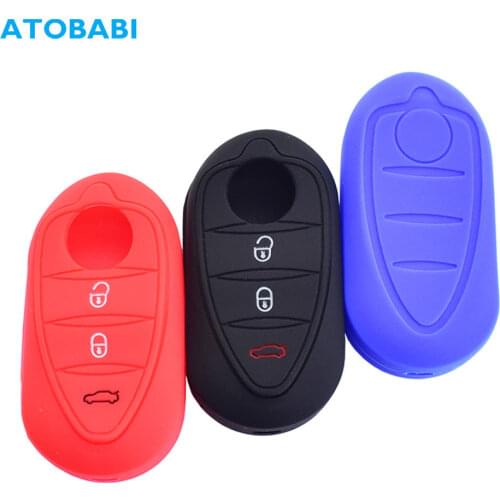 Silicone Car Key Cases 3 Buttons Folding Remote Control Fobs Protector Cover Skin For Alfa Romeo Mito Giulietta Brera 4C 159 GTA