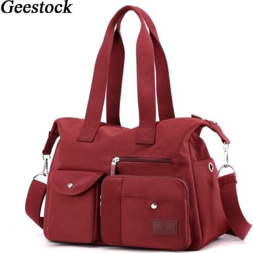 Geestock Shoulder Bag for Woman Fashion Nylon Waterproof Splash Handbags Large Capacity Ladies Crossbody Tote Bags for Travel