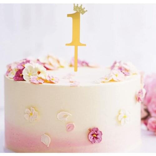 Number 0-9 Cake Topper Birthday Anniversary Wedding Party digit cupcake toppers Flags kids Baby Shower 1 st Birthday Decoration