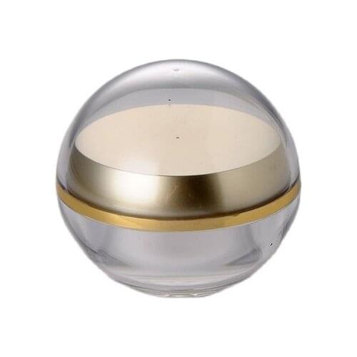 30g gold acrylic ball shape cream jar plastic jar for capsule/ night cream/gel/capsule/mask cream /moisturizer cosmetic packing