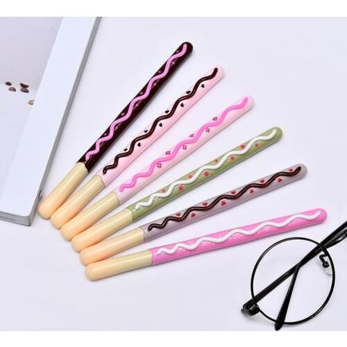 40pcs Per Pack Korean Gel Pen Cartoon Design Chocolate Scented Cake Dessert Biscuit Pencil Water Ink Pen Students Supplies