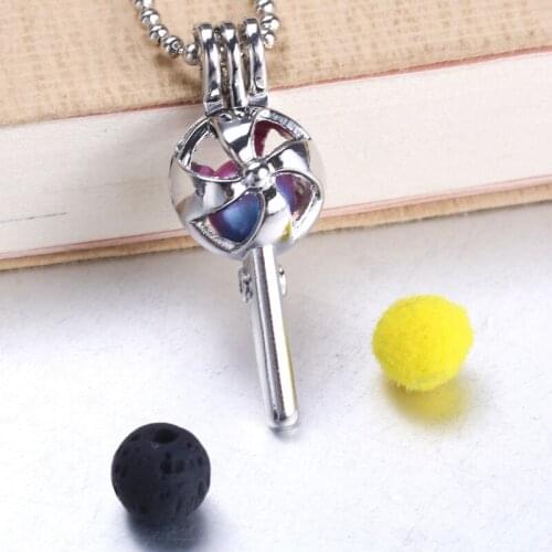 5pcs Windmill Pearl Cage Jewelry Making Bead Cage Locket Pendant Aromatherapy Essential Oil Diffuser Box For Oyster Pearl