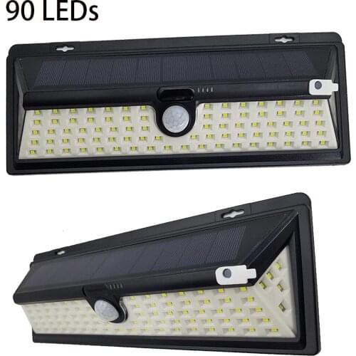 90 LEDs 950lm Solar led wall Light 2835 SMD White Solar Power Outdoor Garden Light PIR Motion Sensor Pathway Wall Lamp 3.7V