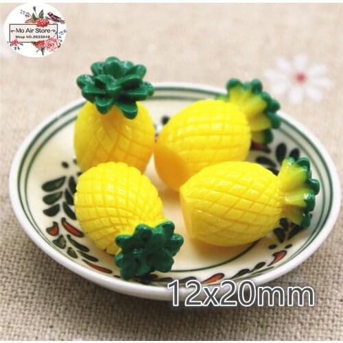 Pineapple fruit 10PCS 3D Resin Flatback Cabochon Miniature food Art Supply Decoration Charm Craft