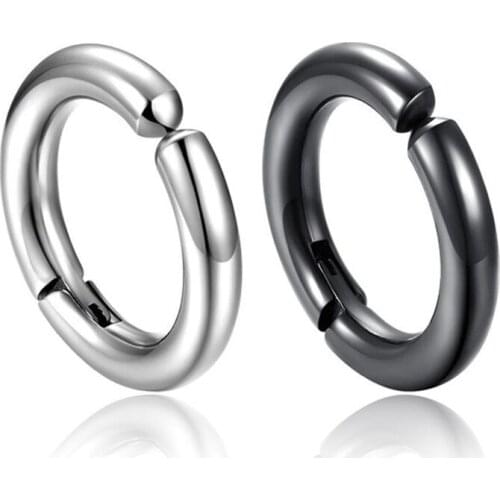 Anti Allergy Titanium Steel Ear Rings Personality Mens Ear Clip Hip Hop Rock Rap Party Accessories Punk Mens Jewelry Gifts