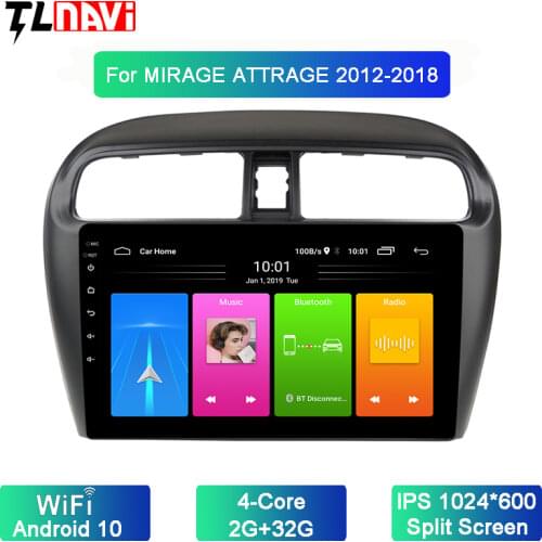 9 inch 2.5D IPS multi-touch screen Android 10 Navigation for 1Mitsubishi mirage attrage 2012-2018 USB WIFI support SWC