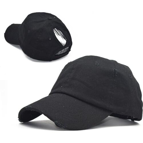 Pure Cotton Hole Baseball Ponytail Caps for Men Women Trucker Cap Tennis Out Door Tourists Travel Snapback Sport Adjustable Hat