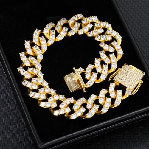 Bracelet mens Trendy Luxury Stackable Bangle Cuff For Women Wedding Big Full AAA Cubic Zircon Crystal CZ Bracelet Chain Jewelry
