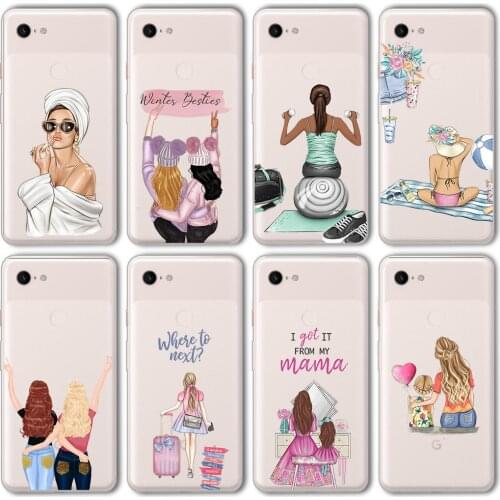 Ciciber Funda Case for Google Pixel 5 4 3 2 XL Luxury Fashion Cute Girl Vogue Soft Silicone for Google Pixel 4a 3a XL Coque Capa