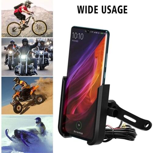 Handlebar/rearview Style Mirror Bike Phone Holder Durable 360-degree Rotatable Bicycle Mobile Phone Mount Motorcycle Bracket
