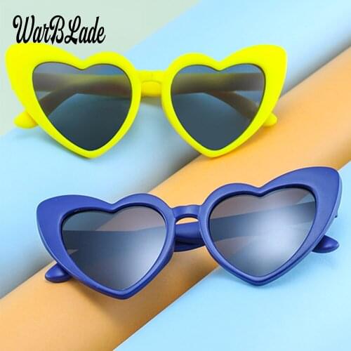 TR90 Kids Polarized Sunglasses Children Heart Sun Glasses Girls Boys Silicone UV400 Child Mirror Baby Eyewear Gafas 2019