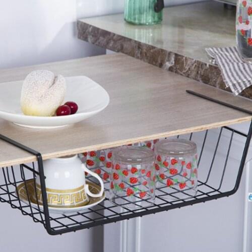 Baoblaze Household Storage Under Shelf Rack, Organizer Basket for Table/Cupboard/Closet/Drawer