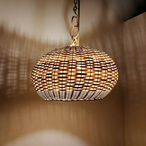 Ethnic decor chandelier natural Rattan pendant Morocco 2403211024