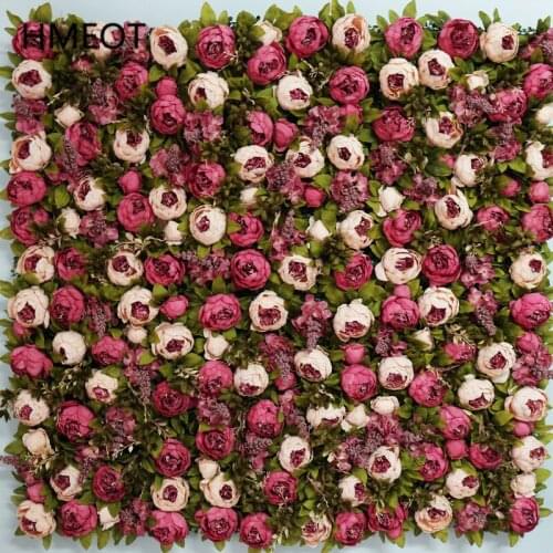 40*60CM Artificial Peony Rose Finished Flower Wall Milan Turf Plants Wall Hotel Shop Party Wedding Backdrop Photo Wall Decoratio