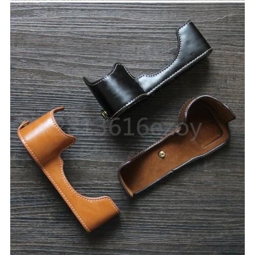 Camera Bag PU Leather Case Bottom Opening Version Protective Half Body Cover Base For Olympus OMD EM5 OM-D E-M5 Mark II 2 Camera