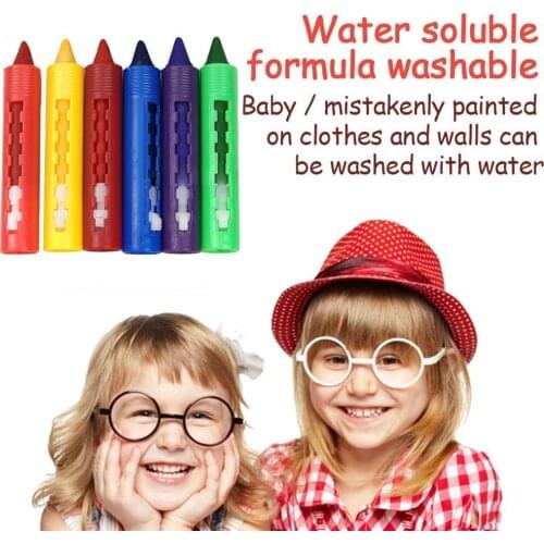 6color/box Crayons Easy To Erase Washed Color Bathroom Crayons Graffiti Creative Color Pen For Kids Painting J7B8