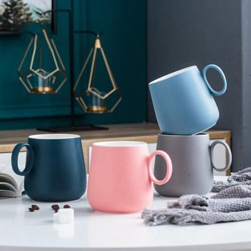 Ceramic Mug Leisure Milk Tea Shop Pot-Bellied Cup Single Ear Handle Mark Ceramic Coffee Cup