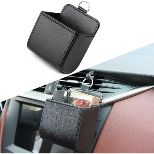 Car Organizer Box Bag Air Outlet Dashboard Hanging Leather For Ford Focus 2 MK2 Focus 3 MK3/4 Kuga Escape Explorer Mondeo All