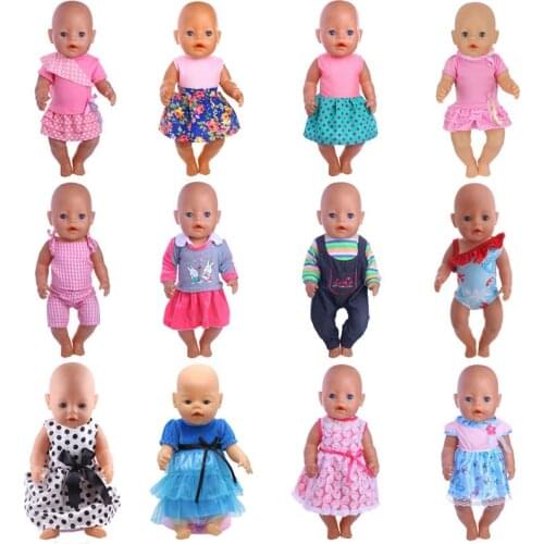 Doll Clothes Skirt Suits For 18 Inch American Doll Girls & 43 Cm Born Baby Doll For Our Generation Girls Toy Doll Accessories