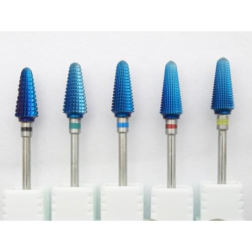 Easy Nail Blue Carbide Nail Drill Bits 3/32" Tornado Carbide Bit Milling Cutters For Manicure Pedicure Nails Accessories Tools
