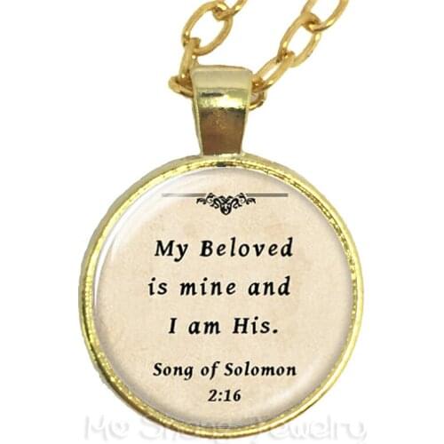My Beloved Is Mine And I Am His Round Glass Choker Necklace Gift For ForLovers Spouse Increase Feelings