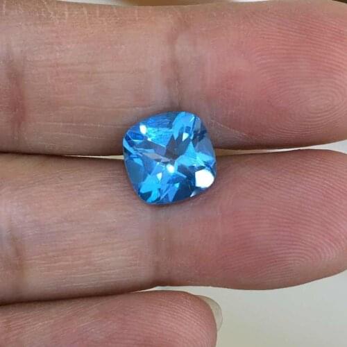 Natural genuine topaz gemstone nude gem good color square fit for your own jewelry DIY gift 10x10mm size supply certificate