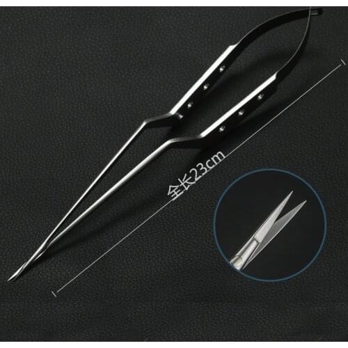 Stainless steel gun-shaped scissors, surgical tools, microscopic instruments, extracerebral neurosurgery, fine spring-type tissu