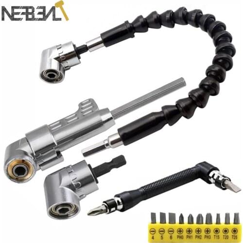 105 Degree Right Angle Screwdriver Set Socket Holder Adapter Adjustable Bits Drill Bit Screw Driver Tool 1/4inch Hex Bit Socket