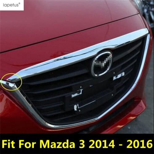 Accessories For Mazda 3 AXELA Sedan 2014 2015 2016 Front Hood Bonnet Grille Grill + Rear Trunk Tailgate Strip Cover Kit Trim