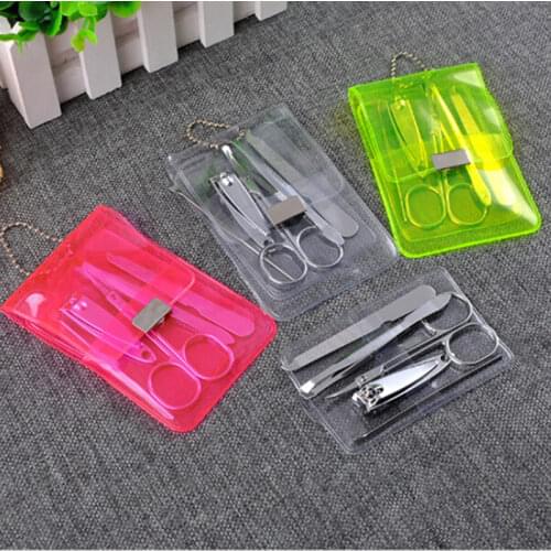 Portable 5pcs/set Nail Clipper Kit Nail Care Set Pedicure Scissor Tweezer Knife Ear pick Utility Manicure Set Tools