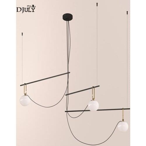 Postmodern Elegant lines design glass globe chandelier lighting for living room bar home deco hang lamp nordic led light fixture