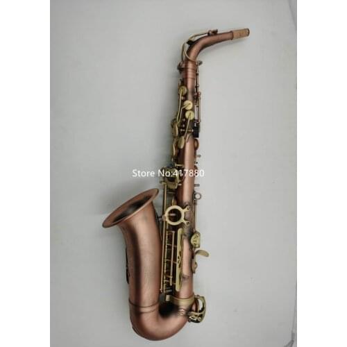 Professional Brand Eb Tune Alto Saxophone Red Bronze Bend E Flat Musical instrument with Case Accessories Free Shipping