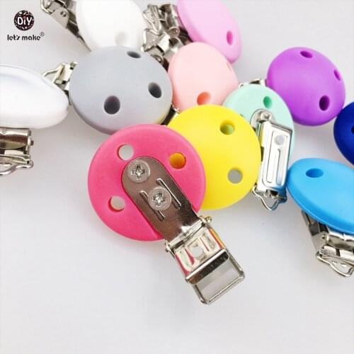 Lets make Baby Teether 10PC silicone Teething Pacifier Infant Holder Clip Nursing Baby Dummy Clips silicone teether
