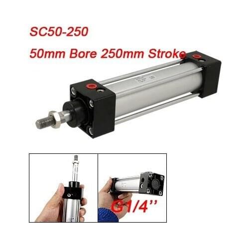 1.0Mpa Adjustable Buffer Single Rod Standard Cylinder 50mm Bore 250mm Stroke SC50*250