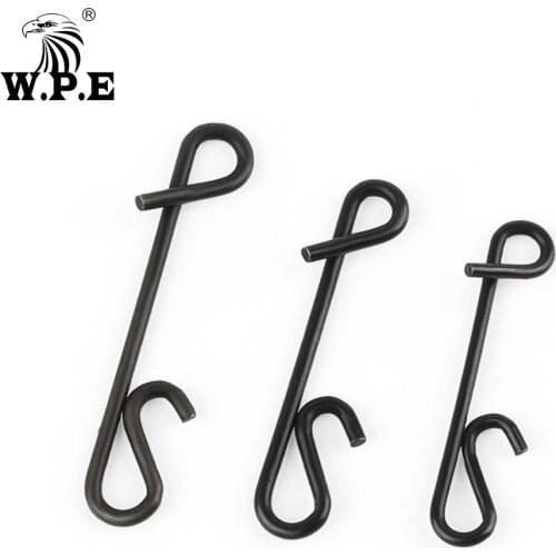 W.P.E 30/50pcs-1lot Fishing Swivel Wrapping Snap Stainless Steel Fishing Accessories Fishing Connector Tackle Lure Kit Fish Hook