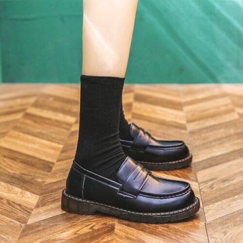 Retro Women Shoes Girl Student JK Shoes TPR Low heels Female Loafers Shallow Casual Shoes