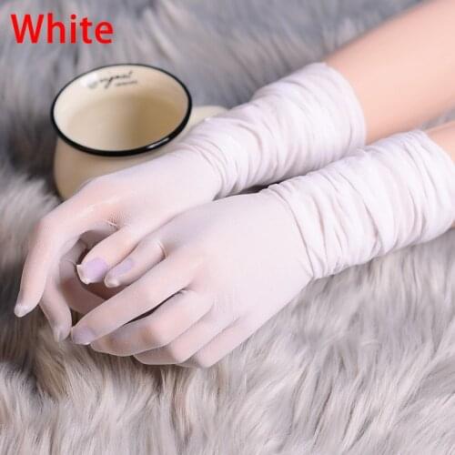 Womens Seamless Five Finger Gloves Sexy Sunscreen Sleeve Driving Gloves Women Temptation Night Gloves Mittens Long Gloves