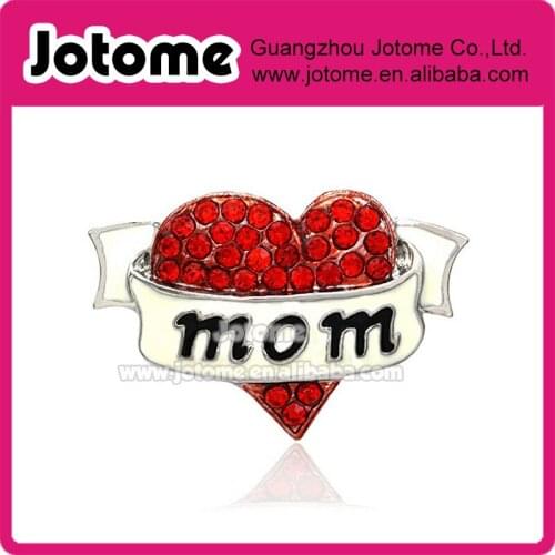 1.25 Inch Width x 1 Inch Length Valentines Day Mothers Day Gift Love Red Heart Ribbon Brooch Pin