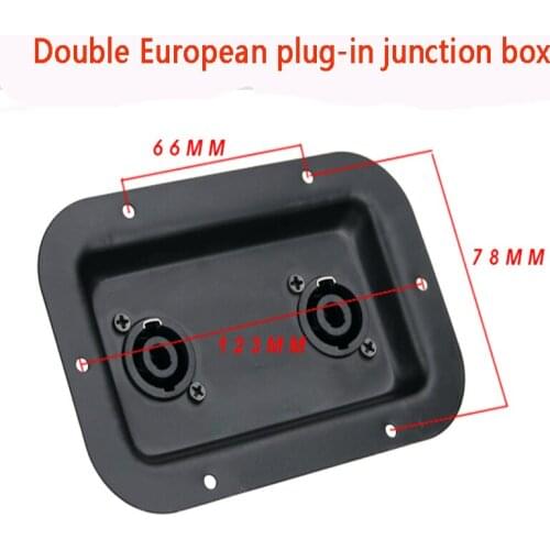 10pcs/lot Professional stage speaker junction box connector Mounting plate with double 4-core ohm head
