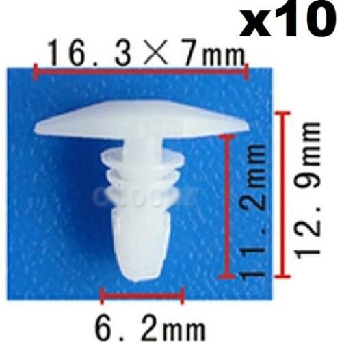 10pcs OEM For Honda Weatherstrip Fastener Rivet Retainer Clip 7x16x11 90664-671-0030 Door seal plastic nail
