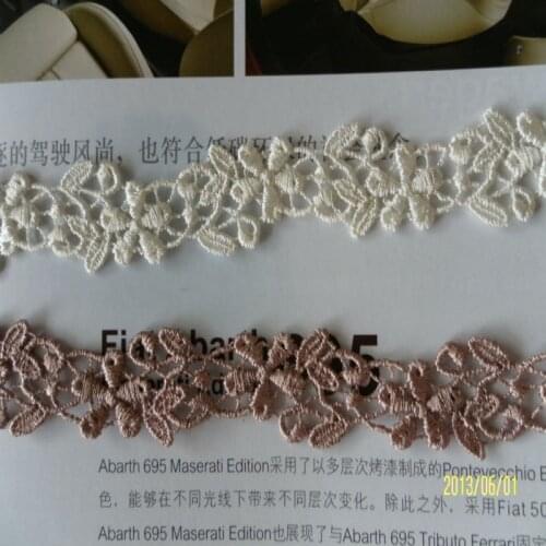 15yds/lot Ivory,Brown Hollow Flower Venise Lace Trim with Design for Wedding Bridal and Garment Decoration 20170619