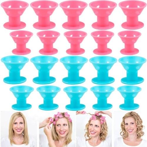 20/30pcs Magic Hair Care Rollers No Heat Soft Curler Rubber Clip Sleep Styler Silicone Hair Curler Twist Women Styling DIY Tool
